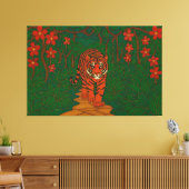 Cloisonne Art Tiger on the Jungle Path Canvas Afdruk (Insitu (Woonkamer))