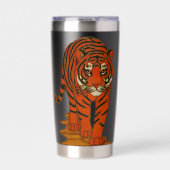 Cloisonne Art Tiger on the Jungle Path Geïsoleerde Drinkbeker (Voorkant)