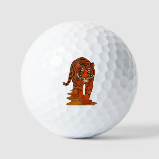 Cloisonne Art Tiger on the Jungle Path Golfballen (Voorkant)