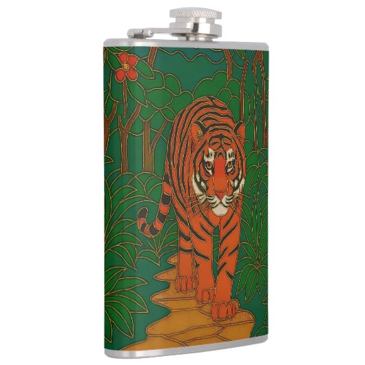 Cloisonne Art Tiger on the Jungle Path Heupfles (Rechts)