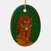 Cloisonne Art Tiger on the Jungle Path Keramisch Ornament (Voorkant)