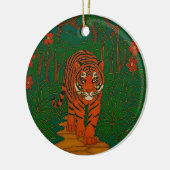 Cloisonne Art Tiger on the Jungle Path Keramisch Ornament (Links)