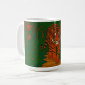 Cloisonne Art Tiger on the Jungle Path Koffiemok (Voorkant links)