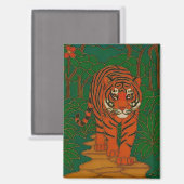 Cloisonne Art Tiger on the Jungle Path Magneet (Voorkant / Achterkant)