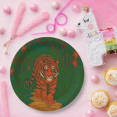Cloisonne Art Tiger on the Jungle Path Papieren Bordje (Feest)