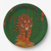 Cloisonne Art Tiger on the Jungle Path Papieren Bordje (Voorkant)