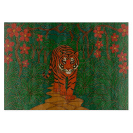 Cloisonne Art Tiger on the Jungle Path Snijplank