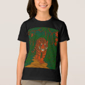 Cloisonne Art Tiger on the Jungle Path Tri-Blend Shirt (Voorkant)