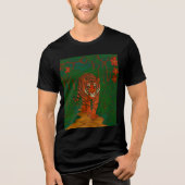 Cloisonne Art Tiger on the Jungle Path Tri-Blend Shirt (Voorkant)