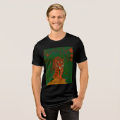 Cloisonne Art Tiger on the Jungle Path Tri-Blend Shirt (Voorkant volledig)