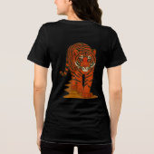 Cloisonne Art Tiger on the Jungle Path Tri-Blend Shirt (Achterkant)