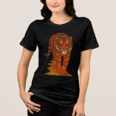 Cloisonne Art Tiger on the Jungle Path Tri-Blend Shirt (Voorkant)