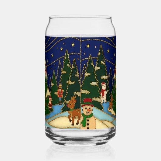 Cloisonne Art Whimsical Forest Classic Christmas  Blikvorm Glas (Rechts)