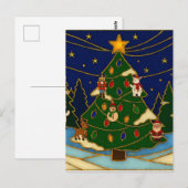 Cloisonne Art Whimsical Forest Classic Christmas  Briefkaart (Voorkant / Achterkant)