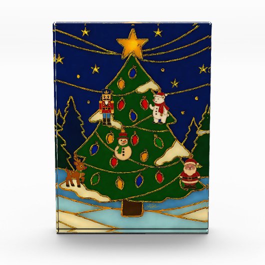 Cloisonne Art Whimsical Forest Classic Christmas  Fotoblokken (Voorkant)