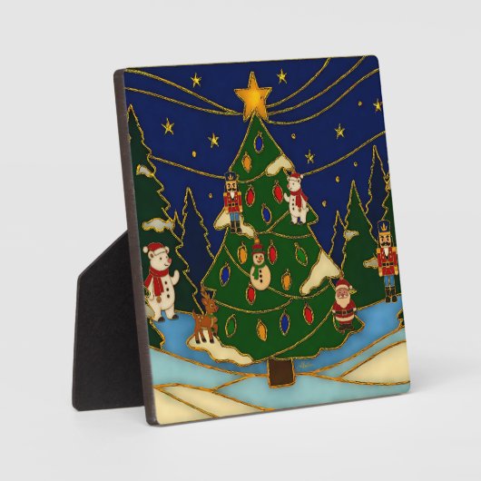 Cloisonne Art Whimsical Forest Classic Christmas  Fotoplaat (Voorkant)