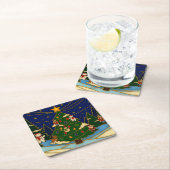 Cloisonne Art Whimsical Forest Classic Christmas  Kartonnen Onderzetters (Insitu)