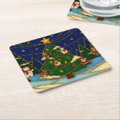 Cloisonne Art Whimsical Forest Classic Christmas  Kartonnen Onderzetters (Schuin)