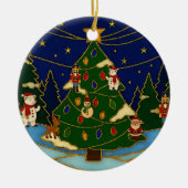 Cloisonne Art Whimsical Forest Classic Christmas  Keramisch Ornament (Voorkant)