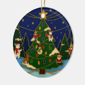 Cloisonne Art Whimsical Forest Classic Christmas  Keramisch Ornament (Links)