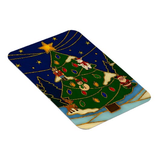 Cloisonne Art Whimsical Forest Classic Christmas  Magneet (Rechterzijde)