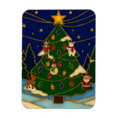 Cloisonne Art Whimsical Forest Classic Christmas  Magneet (Verticaal)