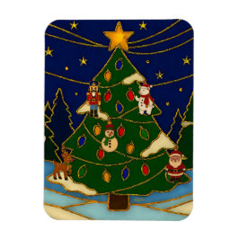 Cloisonne Art Whimsical Forest Classic Christmas  Magneet