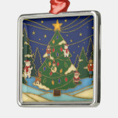 Cloisonne Art Whimsical Forest Classic Christmas  Metalen Ornament (Links)