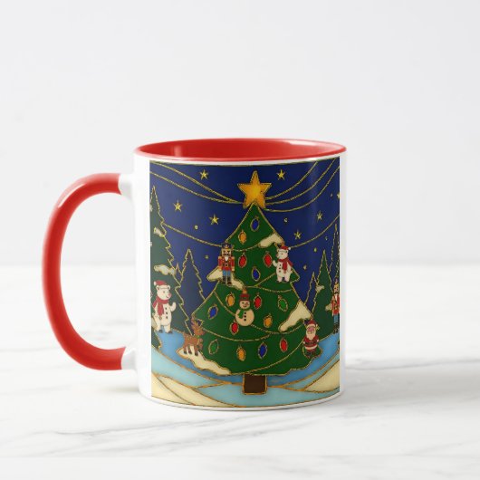 Cloisonne Art Whimsical Forest Classic Christmas  Mok (Links)