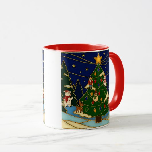 Cloisonne Art Whimsical Forest Classic Christmas  Mok (Voorkant rechts)