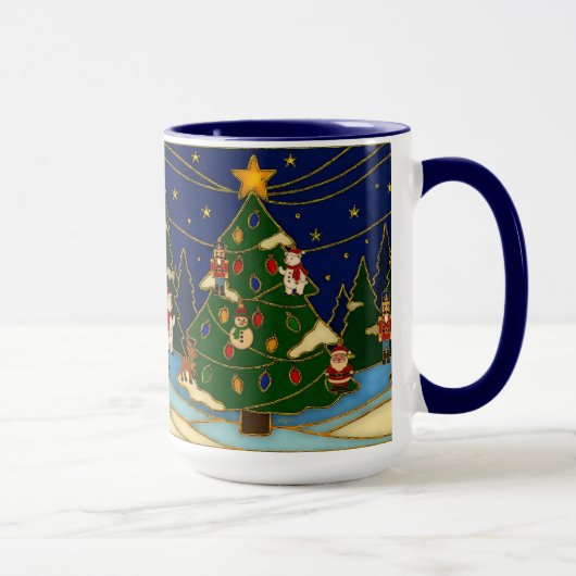 Cloisonne Art Whimsical Forest Classic Christmas  Mok (Rechts)