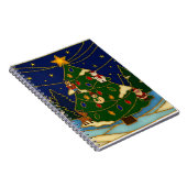 Cloisonne Art Whimsical Forest Classic Christmas  Notitieboek (Rechterzijde)