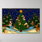 Cloisonne Art Whimsical Forest Classic Christmas Poster (Voorkant)
