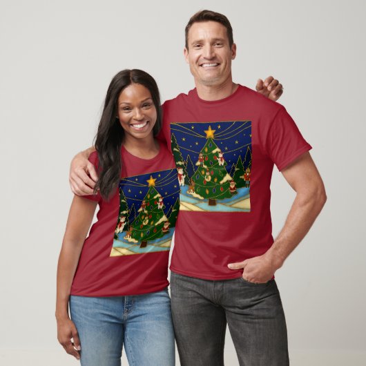 Cloisonne Art Whimsical Forest Classic Christmas  T-shirt (Unisex)