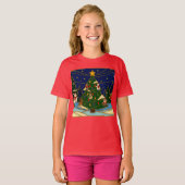 Cloisonne Art Whimsical Forest Classic Christmas  T-shirt (Voorkant volledig)