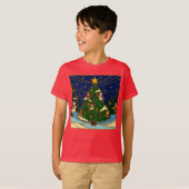 Cloisonne Art Whimsical Forest Classic Christmas  T-shirt (Voorkant volledig)