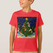Cloisonne Art Whimsical Forest Classic Christmas  T-shirt (Voorkant)