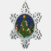 Cloisonne Art Whimsical Forest Classic Christmas  Tin Sneeuwvlok Ornament (Rechts)