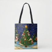 Cloisonne Art Whimsical Forest Classic Christmas  Tote Bag (Voorkant)