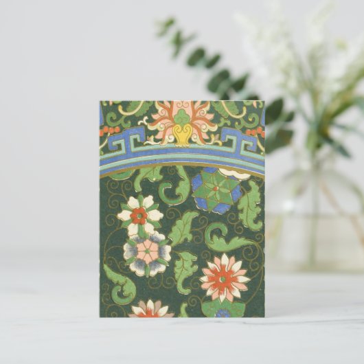 Cloisonne China Patter Asian Oriental Briefkaart (Staand voorkant)