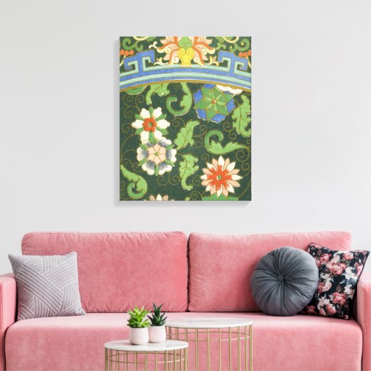 Cloisonne China Patter Asian Oriental Canvas Afdruk (Insitu (Woonkamer))