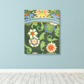 Cloisonne China Patter Asian Oriental Canvas Afdruk (Insitu (Houten vloer))