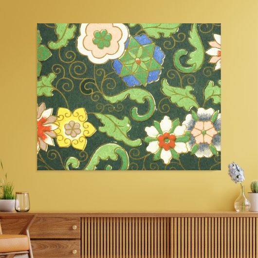 Cloisonne China Patter Asian Oriental Canvas Afdruk (Insitu (Woonkamer))