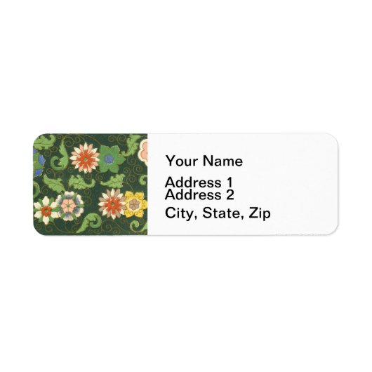 Cloisonne China Patter Asian Oriental Etiket (Voorkant)