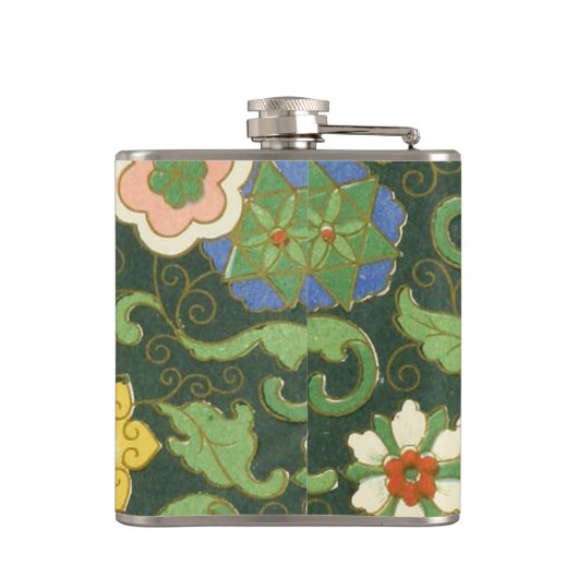 Cloisonne China Patter Asian Oriental Heupfles (Achterkant)