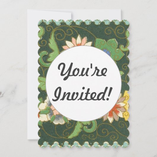 Cloisonne China Patter Asian Oriental Kaart (Voorkant)