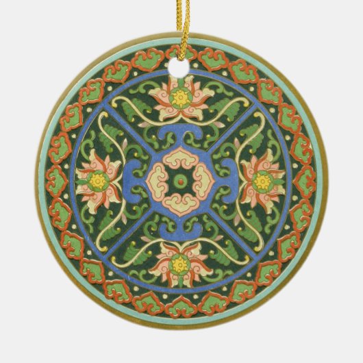 Cloisonne China Patter Asian Oriental Keramisch Ornament (Voorkant)