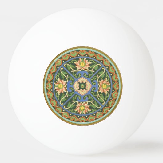 Cloisonne China Patter Asian Oriental Pingpongbal (Voorkant)