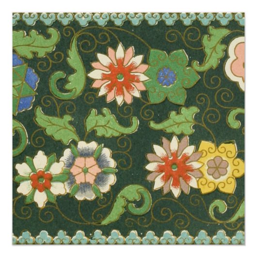 Cloisonne China Patter Asian Oriental Poster (Voorkant)