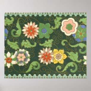 Cloisonne China Patter Asian Oriental Poster